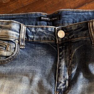 Embellish Men's Distressed Blue Skinny Jeans